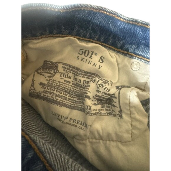 Women’s Levi's 501 High-Rise Skinny Jeans Fitted Through Hip & Thigh 32x28 - Picture 12 of 16